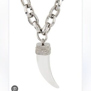 Michael Kors Silver necklace with crystal Horn Pendant